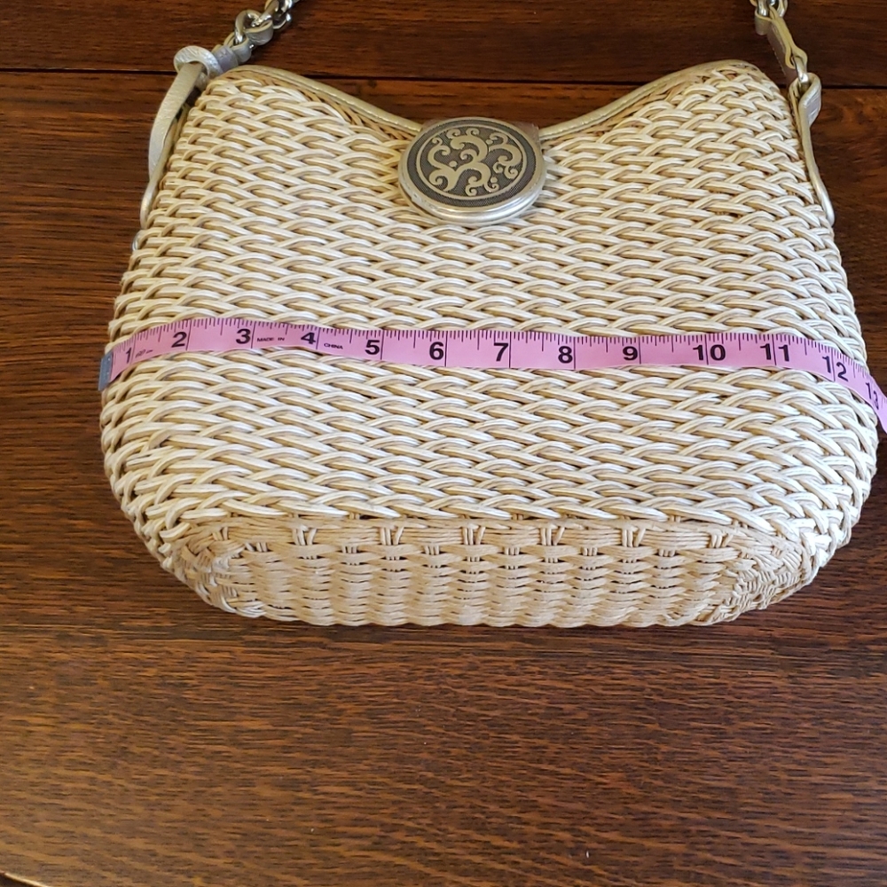 Brighton Cream Woven Shoulder Bag with Silver Accents - Picture 13 of 16